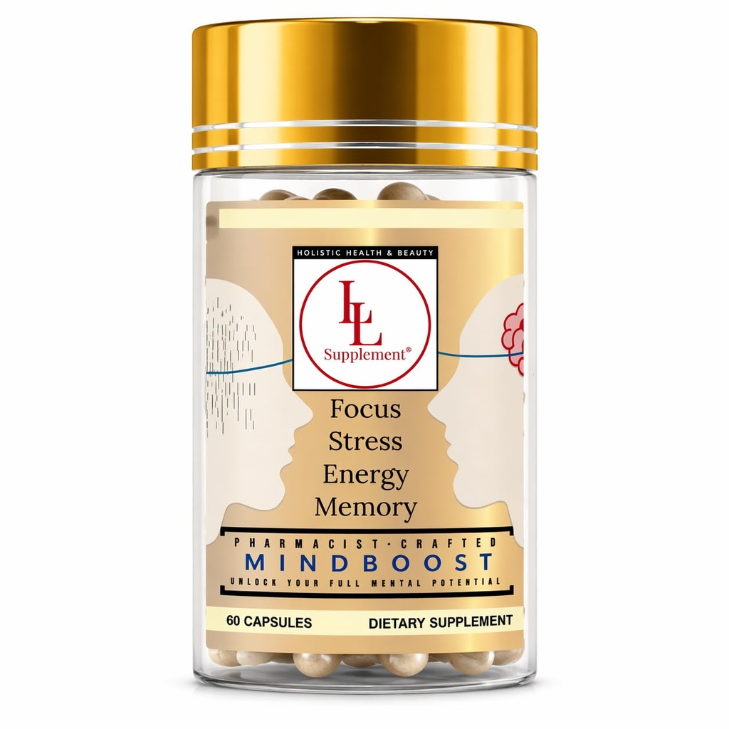 LL Supplement MindBoost – Pharmacist-Formulated Nootropic Supplement for Focus, Clarity & Memory Support – Lion’s Mane, Cistanche, Alpha Lipoic Acid & B Vitamins – Caffeine-Free – 60 Capsules