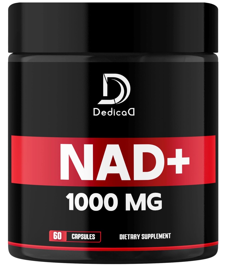 NAD Supplement 1000 mg - Pure NAD supplement - Energi og DNA reparation, Aging Defense, Brain funktion - 60 kapsler