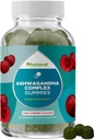 Calming Ashwagandha Gummies for Men and Women - 750mg Tilsvarende fra 30: 1 Root Extract with Zink and Vitamin D - Tasty Adaptogen Stress Gummies for Voksnes for Energy & Mood Support (90 Servering)