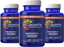 CocoaVia Memory + Brain Supplement, 90 Dag, 750 mg Cocoa Flavanols, Memory & Brain Booster, Vegan, Plant Based, Gluten Free, 270 Kapsler