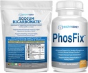 Økologisk natrium Bicarbonat Alkaline Supplement Bundle 2LB pulver til alkalinitet, Nyre & Syre Support + PhosFix 120 Pills Phosphorus Binder til sunde fosforniveauer & Nyre Sundhed Nyrestøtte