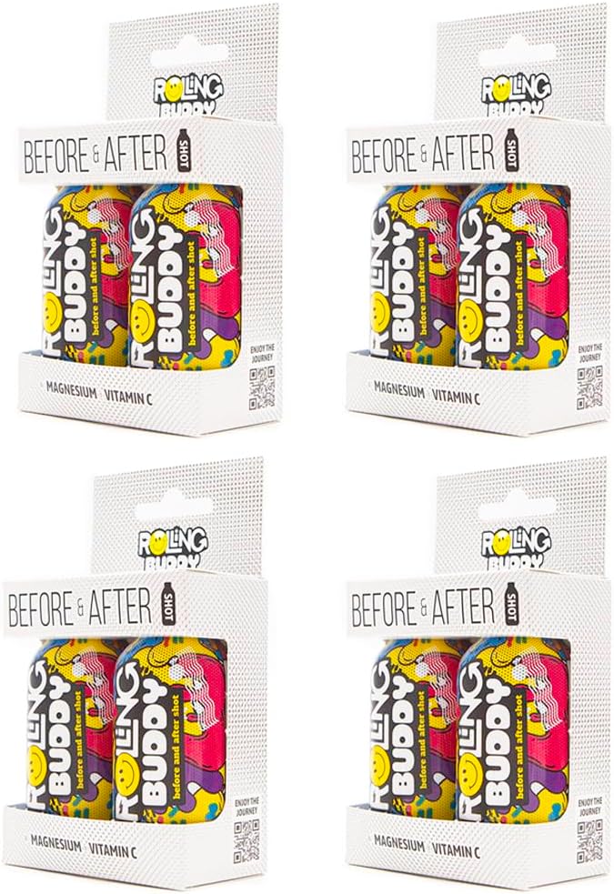 Pre and Post Rave Recovery Shot - Rave Safely, No 5htp, Jaw Clench Relief, Essential Vitaminer for Brain & Body Protection Før og efter Rave Antioxidant Shot 2-Pack (4)