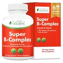 Vitamin B Complex - 8 Super B Complex Vitamin med Cholin & Inositol, Vitamin B1, B2, B3, B5, B6, B8, B9 & B12 - B100 Complex - 180 Vegan Capsules - 6 Month Supply - Made in USA