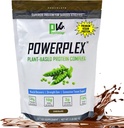 PhysiVantage POWERPLEX Vegan Protein Powder, Collagen Alternativ - Organic Plant- Based Pea & Rice Protein, Dairy- Gratis, Non- GMO, Understøtter Muscle & Joint Recovery, Monk Fruit Sødet 2 LB (Chokolade)