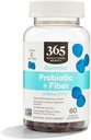 365 af Whole Foods Market, Probiotic + Fiber Gummies 2 Millioner CFU, Natural Blue Raspberry Flavor, 60 ct