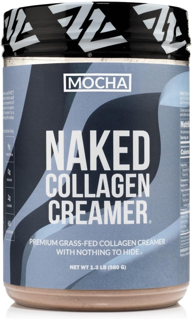 Nøgen Collagen Mocha Coffee Creamer - Collagen Creamer til kaffe - Dairy- Free, Gluten- Free, GMO- Free - Support Hår, Hud og negle - 40 Servere