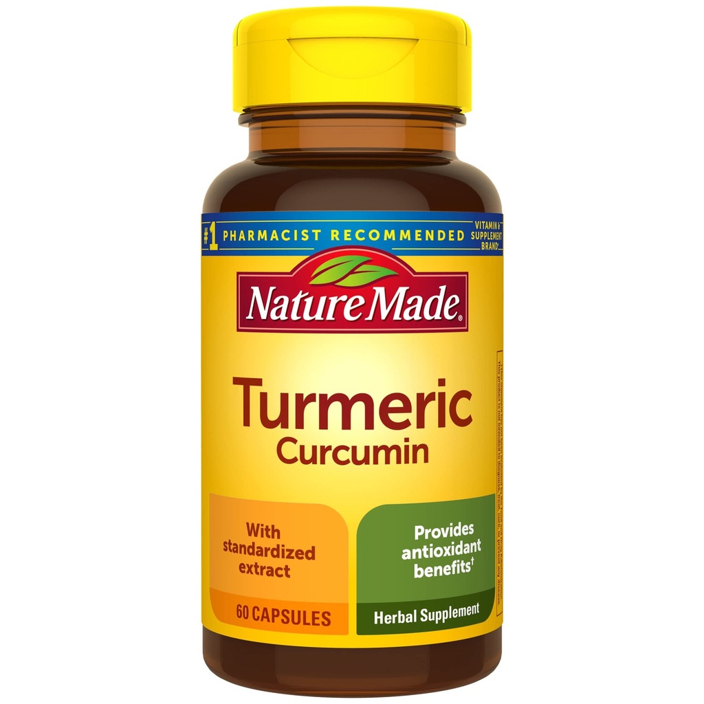 Natur Lavet gurkemeje 500 mg, urtetilskud til antioxidant, 60 kapsler, 60 dages forsyning