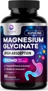 Magnesium Glycinat Chelated for Max Absorption - Understøtter ben, muskel, nerver & hjerte sundhed, naturens søvn og stress support, Bedste Magnesium supplement piller til hele kroppen støtte - 60 tabletter