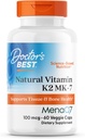 Doctor 's Best Natural Vitamin K2 Mk- 7 med MenaQ7, 100mcg Vitamin K2 Supplement Understøtter Bone Sundhed, Non- GMO, 60 Veggie Kapsler