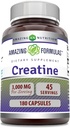 Amazing Formulas Creatine Monohydrat Aminosyre Supplement Note 124; 3000 Mg pr Serving Note 124; 180 Kapsler Note 124; Non- GMO