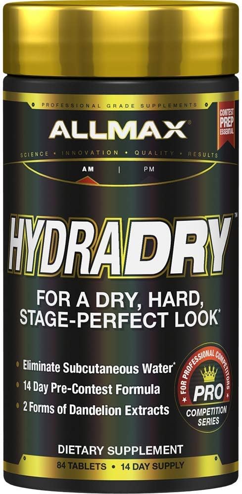 ALLMAX Nutrition HydraDry, 14- Day Pre- Contest Water Loss System, 84 tabletter