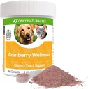 Kun Natural Pet Cranberry Wellness Antioxidant Powder til hunde og katte - Nutritional Berry Powder supplement til Urinary Tract Sundhed med C-vitamin - 110 Servering