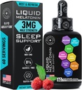 Flydende melatonin til voksne og børn - 3 mg ekstra styrke Sublingual flydende melatonin til børn og voksne - Sov hurtigt Liposomal Drops - Natural Raspberry Flavor Sleep Aid - 60ml