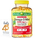 Spring Valley Omega-3 Mini fra Fish Oil 1000 mg, 120 Greve, Kosttilskud, Omega 3 Mini Softels Bundle med Lualls 45 Diabetes Decoded