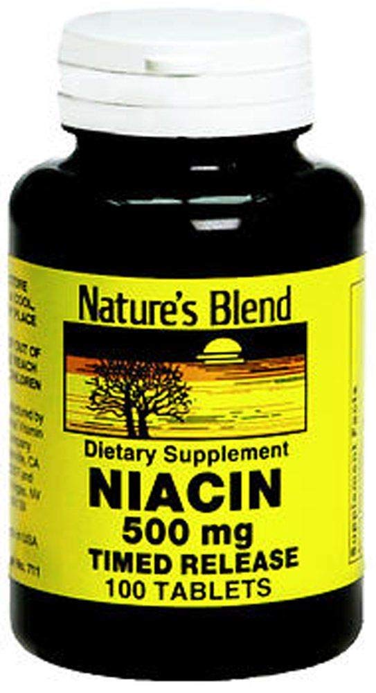 Nature 's Blend Niacin 500 mg, 100 Tæl