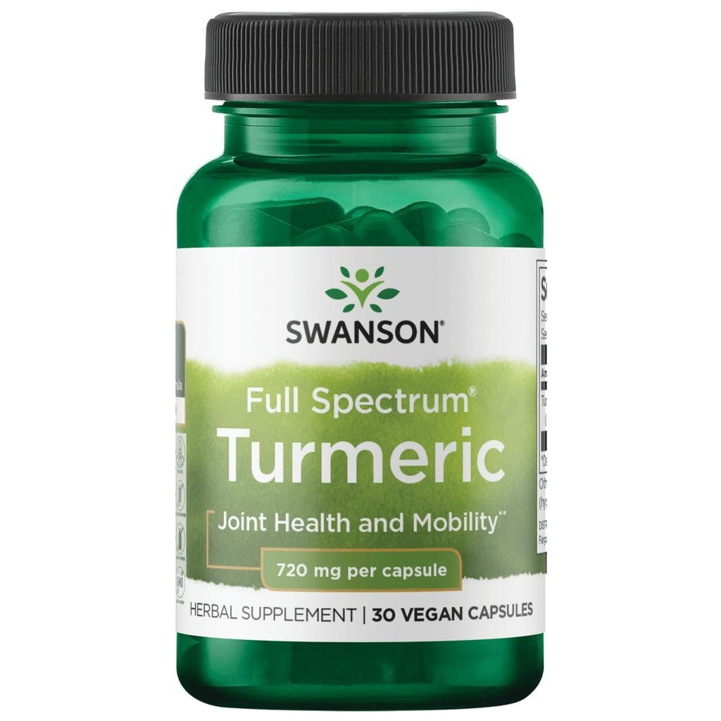 Swanson Turmerisk 720 Milligram 30 Kapsler