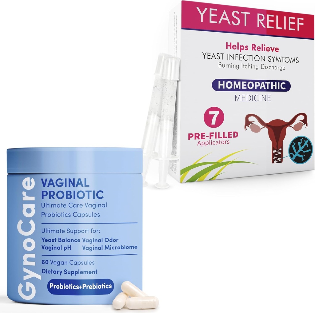 Omfattende feminine helsekobling: Vaginal probiotiske kapsler + svampedræbende præfyldte applikatorer - Dual Support for pH balance, Odor Control, og Gær Infektion Relief