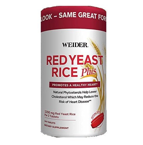 Weider Red Gær Rice Plus med Phytosteroler 1200 mg per 2 tabletter - 240 tabletter