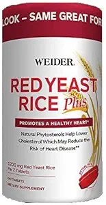 Weider Red Yeast Rice Plus with Phytosterols 1200 mg per 2 Tablets - 240 Tablets