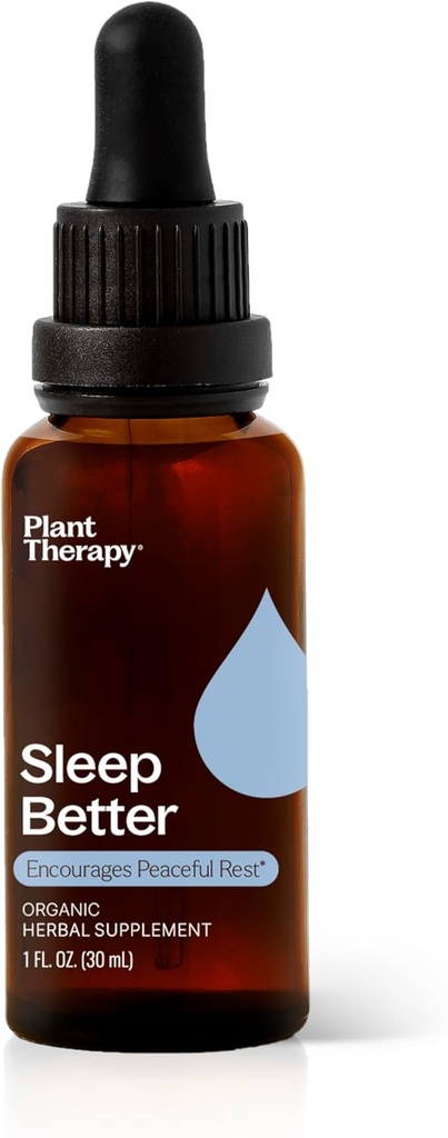 Plant terapi Økologisk søvn Bedre tinktur 30 ml (1 oz) Understøtter afslapning og søvn, hjælper med at berolige et optaget sind, med kamille, Lemon Balm & Valerian Ekstrakter