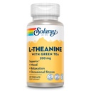 SOLARAY L- Theanine 200mg med grøn te - sund mad, afslapning og lejlighedsvis stress support - Lab Verified, Vegan, Gluten Free - 45 Servere, 45 VegCaps
