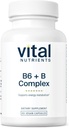 Vital Nutrients Vitamin B6 + B Complex B6 124; Vegan Methylerede B Vitaminer for energi, Metabolisme, Heart Health * B124; Højpotens B6 for menstruation * B6; Gluten, Dairy, Soy Free