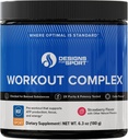 Design for Sport Workout Complex - NSF Certified for Sport Pre Workout Powder - L- tyrosin, Acetyl L- Carnitin, Creatin & Coffein til støtte Workout Inddrivelse, energi og fokus (6.3 oz)
