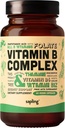 sapling Vegan Vitamin B Complex - Whole Food Blend with Essential B Vitamin B1, B2, B3, B5, B6, B7, Folate, B12- 60 Caps