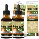 Lymph System Support med Poke Root Drops, Lymporous Drainage Supplement til Lymphedema, 7 i 1 Formel med Goldenseal Extract til immunstøtte, Mælkebøtte til Detox & Rense. 4oz