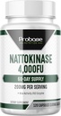 Probase Nutrition Nattokinase Supplement 4.000 FU Serveringer, 120 Kapsler (afledt fra japansk Natto) Systemiske enzymer til kardiovaskulær og kredsløbsstøtte