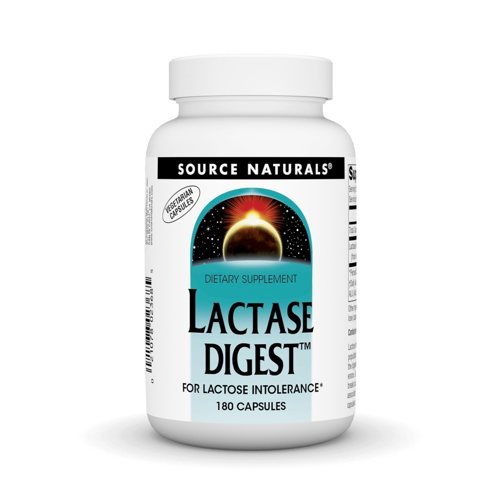 Source Naturals Lactase Digest, for Lactose Intolerance * - 180 Kapsler