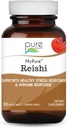 PURE VÆSENTLIGE ETIKER MyPure Reishi Organic Mushrooms Supplement - 100% Real Mushroom Extract for Immunsupport, Stress Relief, Build Energy (30 kapsler)