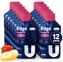 UCAN Edge Energy Gel Shots, Strawberry Banana (12, 2 Ounce Packets) til løb, Træning, Træning, Fitness, Cykling, Crossfit Budd124; Sugar- Free, Vegan, & Keto Friendly Energy