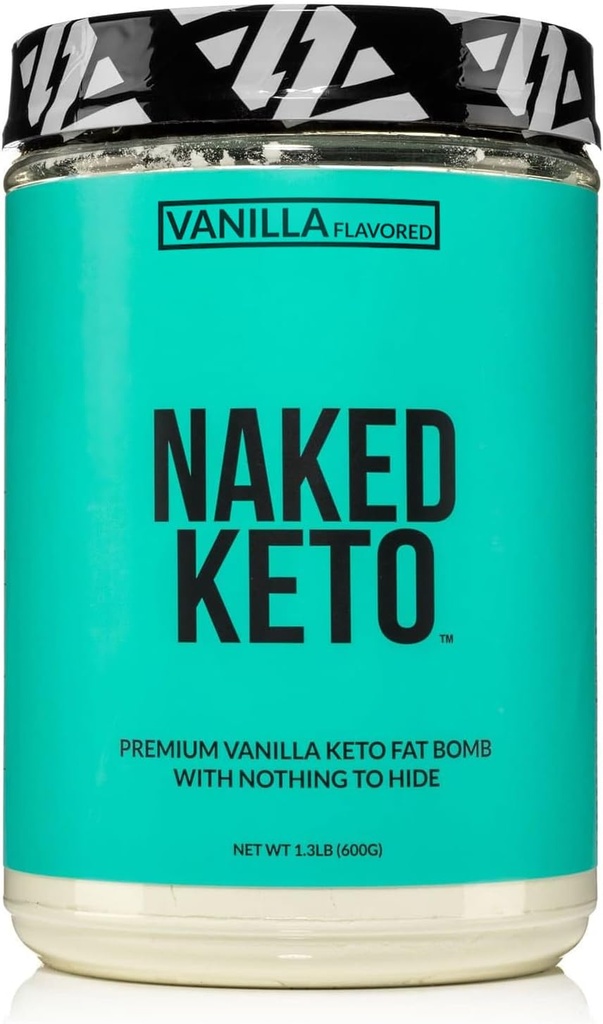 Nøgen Vanilla Keto - Premium Vanilla Keto Fat Bomb Powder - Nothing Kunstig - Gluten- Free Keto Bomb Vanilla Mct Oil Powder med ingen Gmos - 1.3 Lb