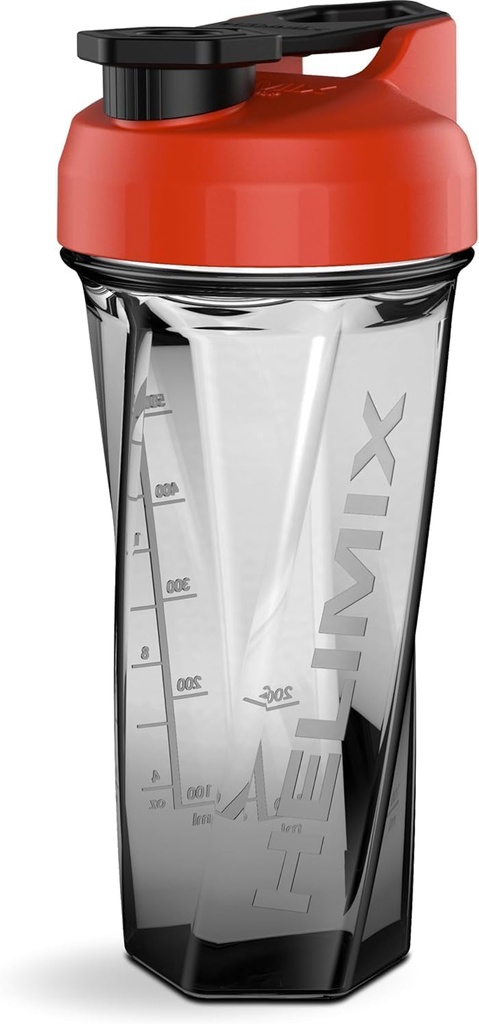 HELIMIX 2.0 Vortex Blender Shaker Flaske, 29 Fluid Ounces, Plastic, Ingen shaking tilbehør påkrævet, Lugt resistent, Læbe Bevis, Holdbar, Let at rengøre, Sturdy Loop for Transport