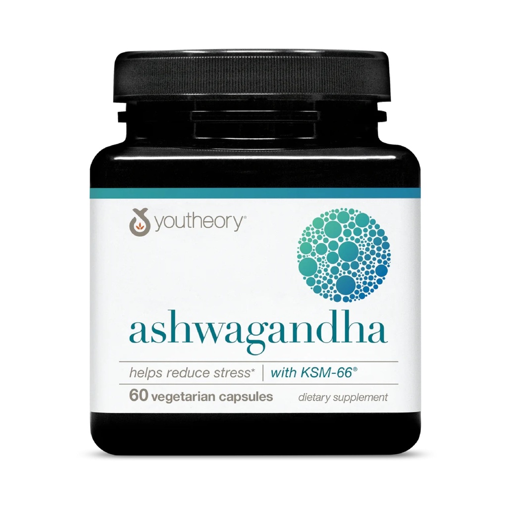Youtory Ashwagandha - 1000 mg - Energi, søvn, stress & Cortisol Support - Adaptogen Herbal Blend med Organic KSM- 66 Ashwagandha & Ginger - 60 vegetariske kapsler (30-dages forsyning)