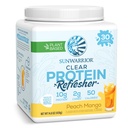 Sunwarrior Clear Protein Powder Plant- Based Water Mix, Vegan og genopfriskende Protein og Hydration Supplement 10g Per Servering Peach Mango Flavored 420g Tub 30 Servering