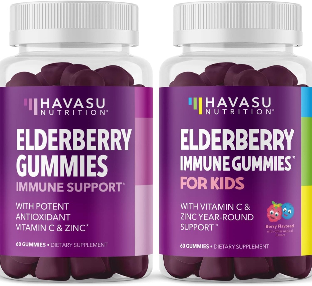 Familie Elderberry Gummies med zink og C-vitamin urtetilskud Ingrediens for Potent Antioxidant Support Immunforsvar (Voksen og Børn)