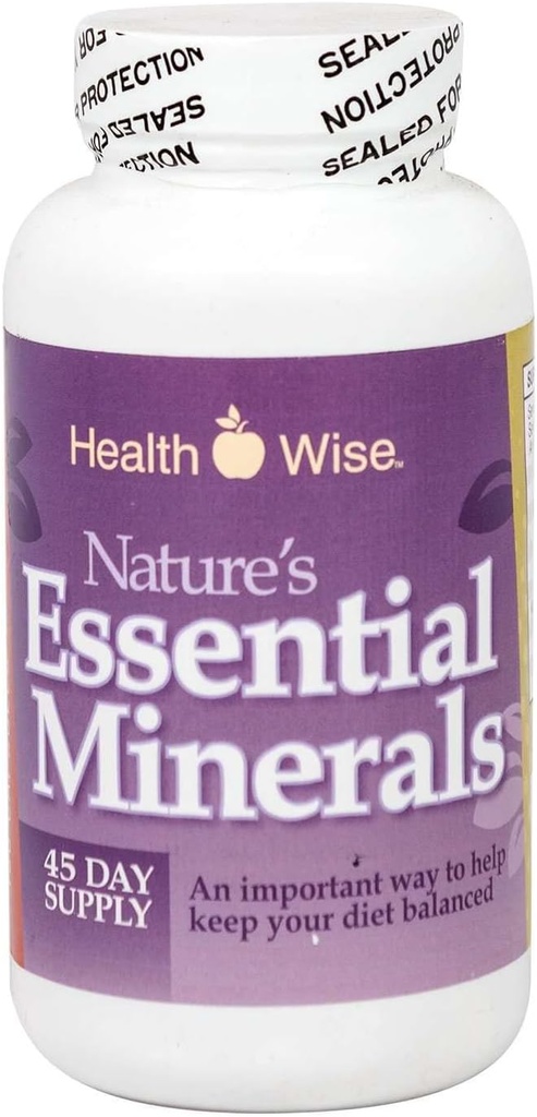 HealthSmart Diet Supplement, Nature 's Essential Minerals, Immunforsvar, Kardiovaskulær Sundhed, Knoglehelbred, 180 Kapsler