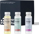 Supplement Variety Pack med Advanced Nanoscience Technology, 12 Pack, Stress Calming Relax Drink, Sleep Aid Drink, Nootrop Brain Supplement Focus Drink, 2 oz Shot