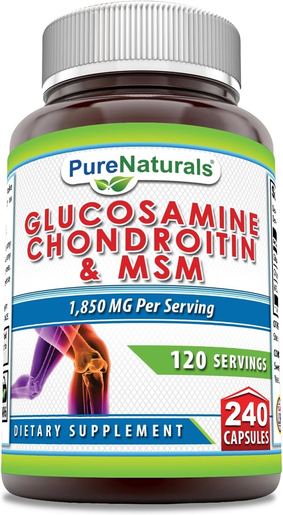 Pure Naturals Glucosamin Chondroitin + MSM Supplement- 124; 1850 Mg