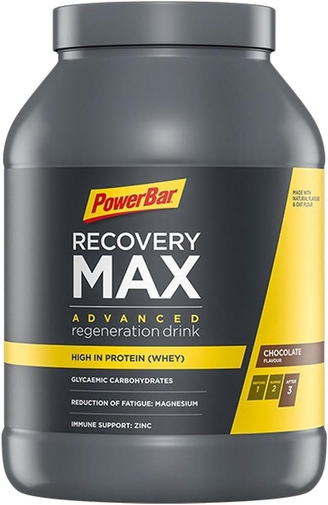 PowerBar, RecoveryMax, Drink Mix, Chokolade, Jar, 13 Servere