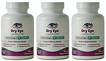 Tør øje komplet, Formuleret til tørre øjne. Ultimate Vision Health Ingredienser: Omega-3, Omega-7, Lutein, Vitamin D3 (3 måneder Tilgang)