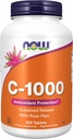 Nu fødevarer, C- 1000, Nu fødevarer Vitamin C- 1000 Vedvarende udgivelse med Rose Hips, 250 tabletter