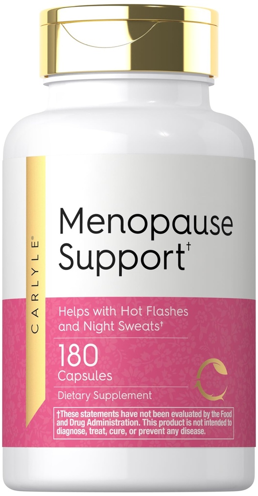 Carlyle Menopause Supplement for kvinder; 180 Kapsler; 124; Hjælper med Hot Flashs og Night Sweats • 124; Non- GMO, Gluten Free Menopause Support