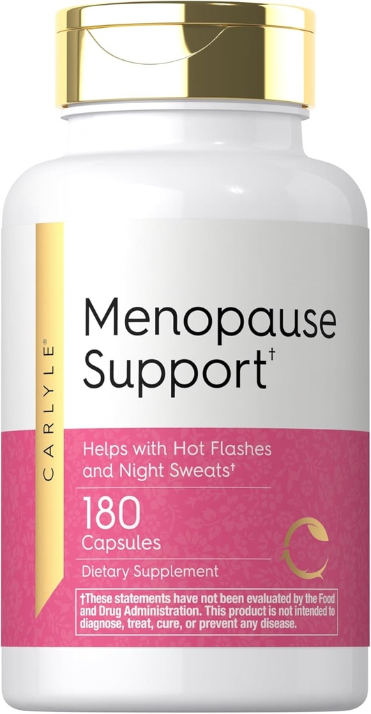 Carlyle Menopause Supplement for kvinder; 180 Kapsler; 124; Hjælper med Hot Flashs og Night Sweats • 124; Non- GMO, Gluten Free Menopause Support