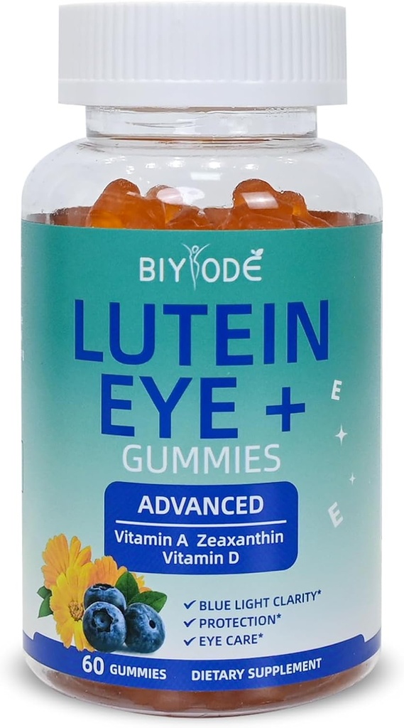 Lutein Gummies: Support Eye Health Lutein Vitaminer Zeaxanthin Kosttilskud til voksen Vision Care og Macular Support 60 Gummies 30 dages levering