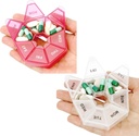 Pill Organizer, 2 Pack Pill Box, Lille Pill Case, Medicin Pill Organizer 1 gang om dagen, Ugentlig Pill Organizer, Pill Container, Pill Holder, Daily Pill Organizer Travel Pill Organizer 7 dag (rød & hvid)