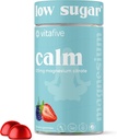 Vitafive Lavsukker Calm Magnesium Gummies, 125mg Magnesium Citrate, Natural Mixed Berry Flavor, Vegan, Gluten Free (50 Ct)