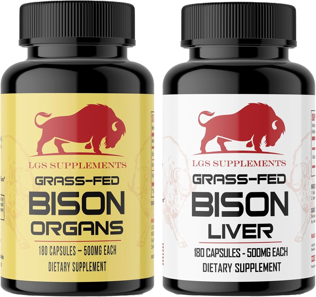 Startpakke, Græs Fed Bison Leverkapsler, orgel kapsler, Non- GMO, understøtter energiproduktion, afgiftning, fordøjelse, Immunitet og fuld krop Wellness